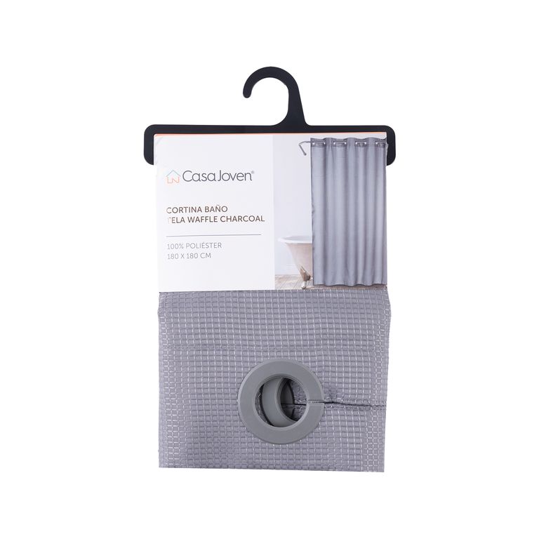 Cortina Baño Tela Waffle Taupe