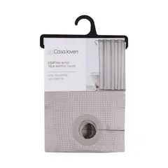 CASA JOVEN - Cortina Baño Tela Waffle Taupe