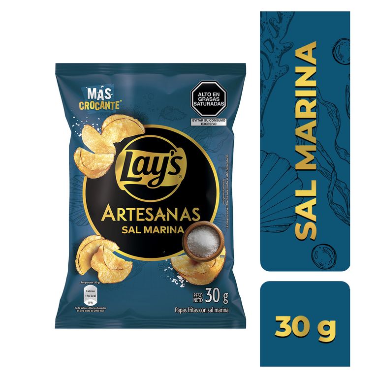 Papas Fritas Lays Artesanas Sal Marina Bolsa 30 g