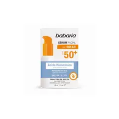 BABARIA - Sérum Facial Solar Babaria Hialurónico SPF50+ Envase 30 mL