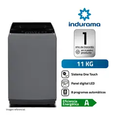 INDURAMA - Lavadora Automática 11 Kg Gris Oscuro
