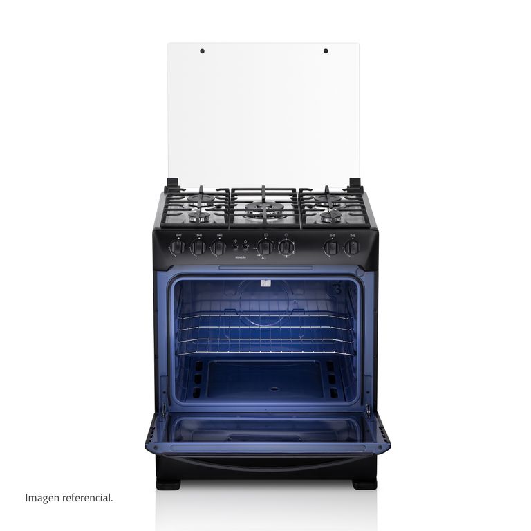 Cocina 30 Pulgadas 5 Hornillas con Encendido Eléctrico Borgoña Negro