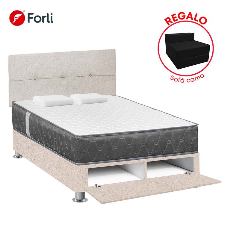 DORM SABANERA BEIGE ACQUA 2PLZ+SOFA CAMA