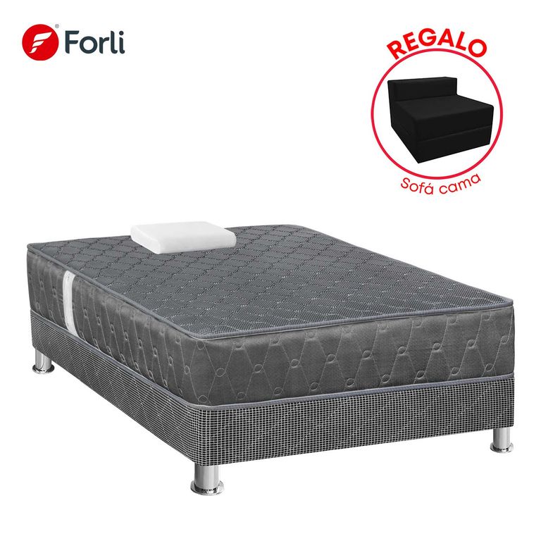 CAMA AMERICANA ACQUA GRIS 1.5PLZ+SOFA CAMA