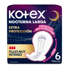 KOTEX - TOALLA HIGENICA NOCTURNA LARGA X6U