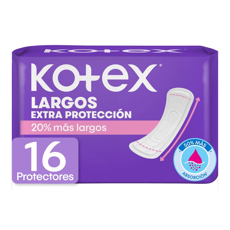 Protectores Diarios Kotex Largos Empaque 16 Und