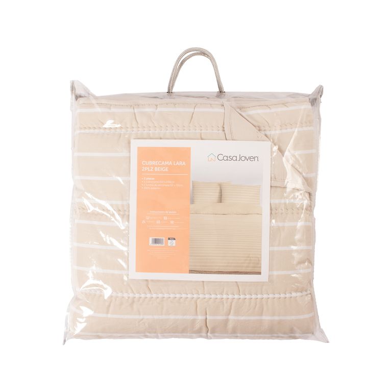 Cubrecama Lara 2Plz Beige