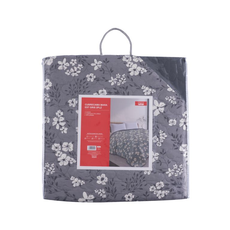 Cubrecama Mara Est Gris 2Plz