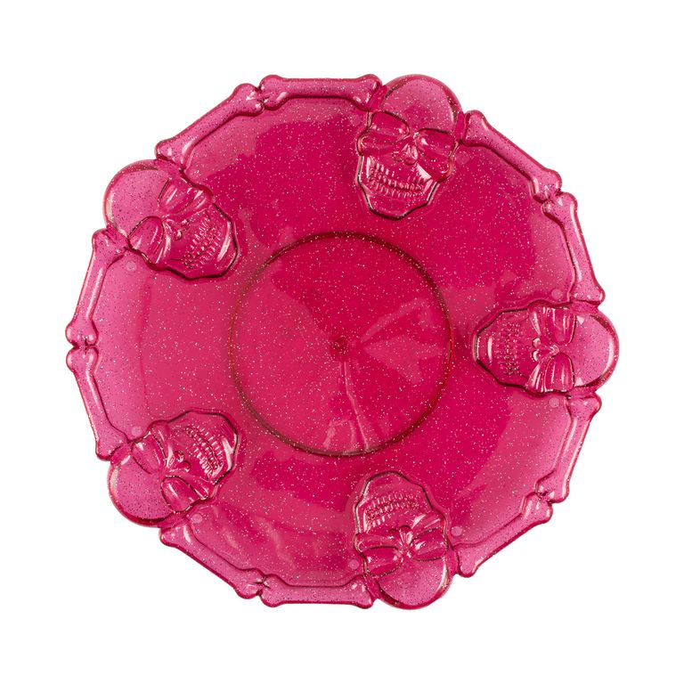 Fuente Plástico Calavera Spooky Halloween Fucsia