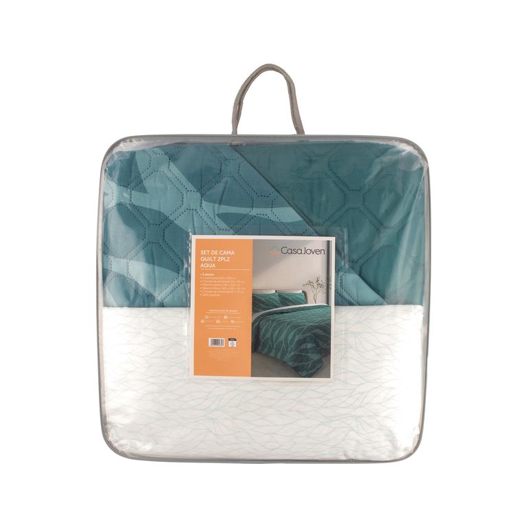 Set de Cama Quilt 2 Aqua