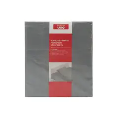 PRECIO UNO - Juego de Sábanas Microfibra 1.5Plz Gris Pu