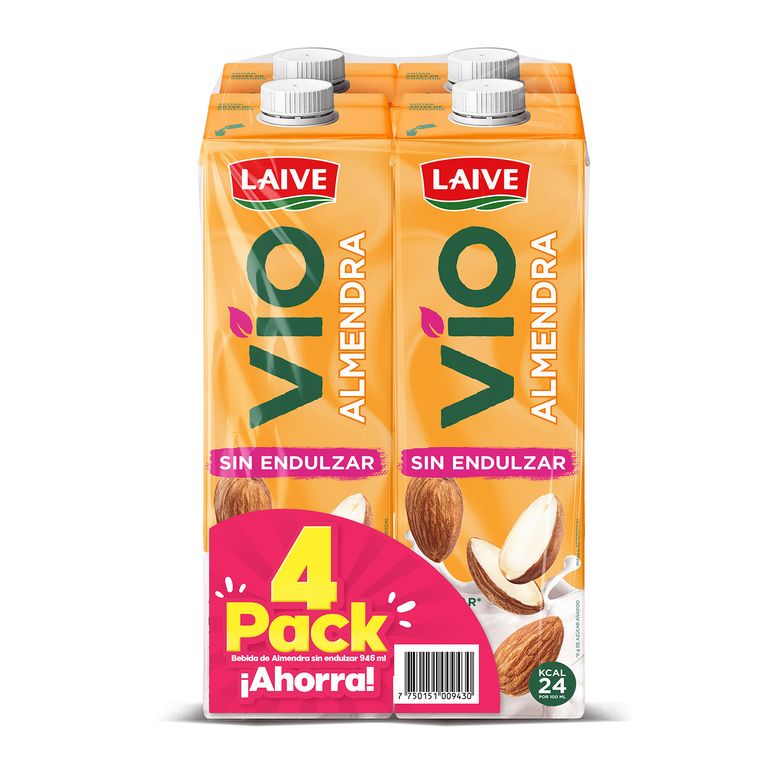 Bebida De Almendra Sin Endulzar Laive Vio Fourpack Caja 946 mL