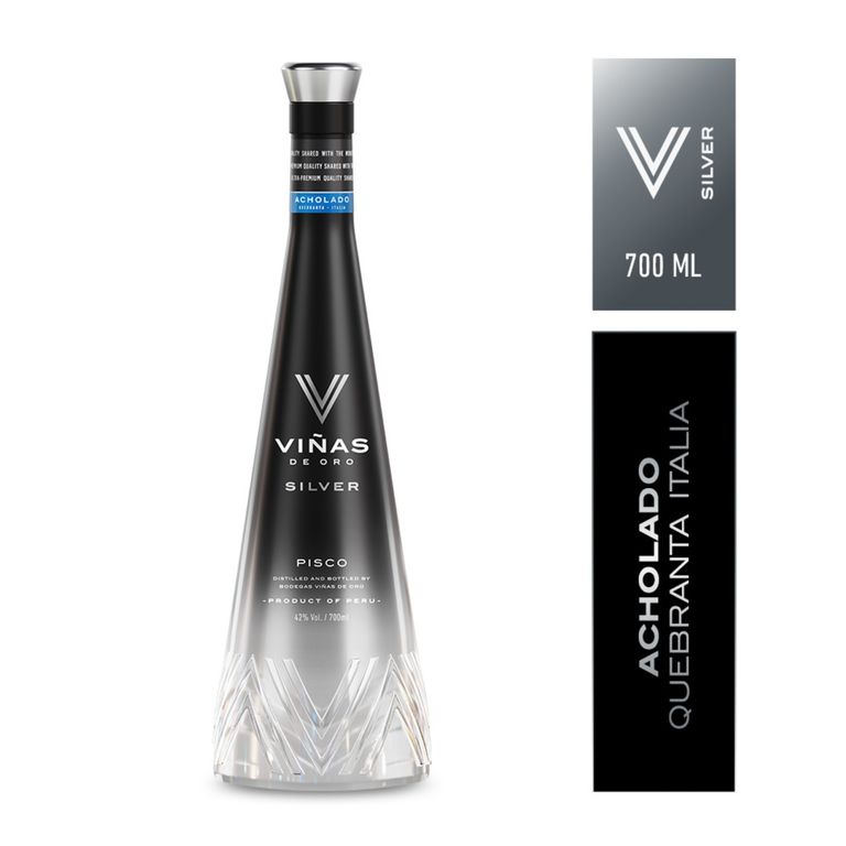 Pisco Silver Acholado Quebranta Viñas de Oro Botella 700 mL