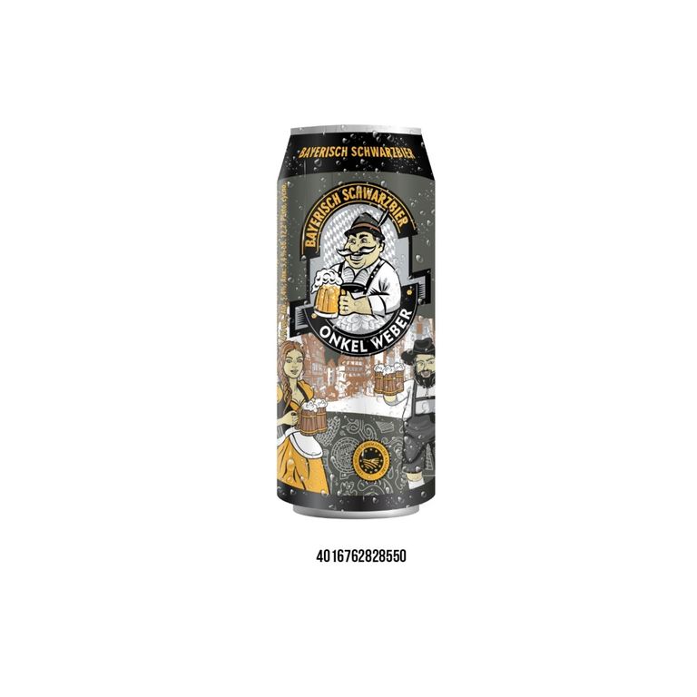 Cerveza Onkel Weber Cebada Negra Lata 500 mL