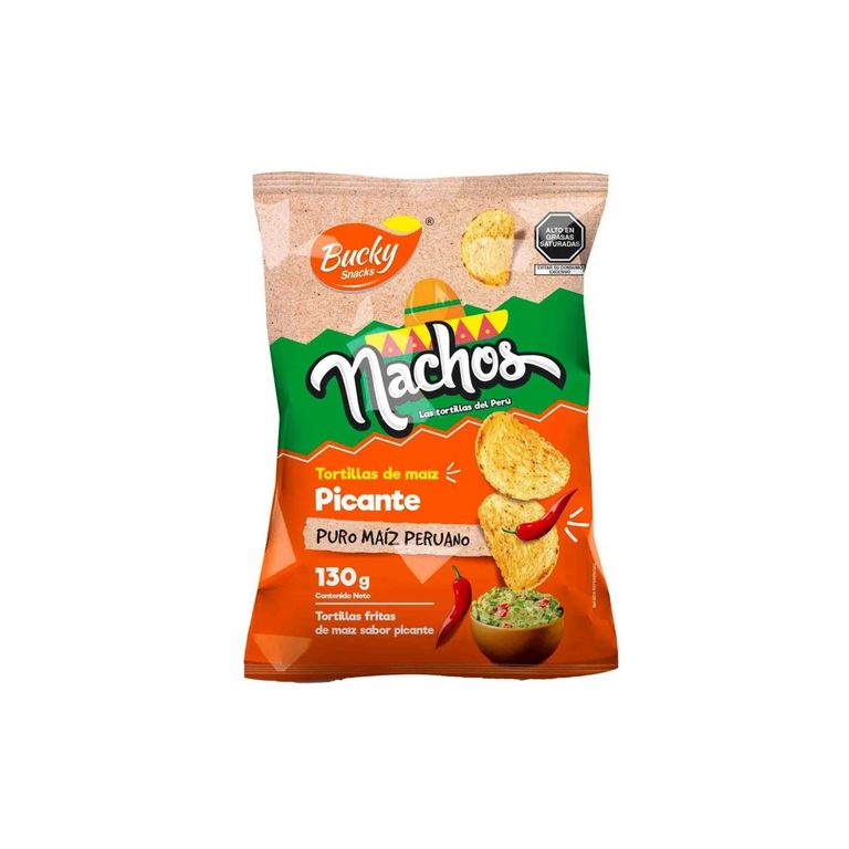 Nachos Tortilla Picante Bucky Bolsa 130 g