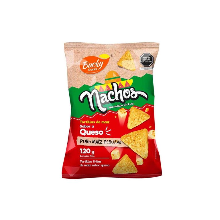 Nachos Bucky Snacks Sabor Queso Bolsa 120 g