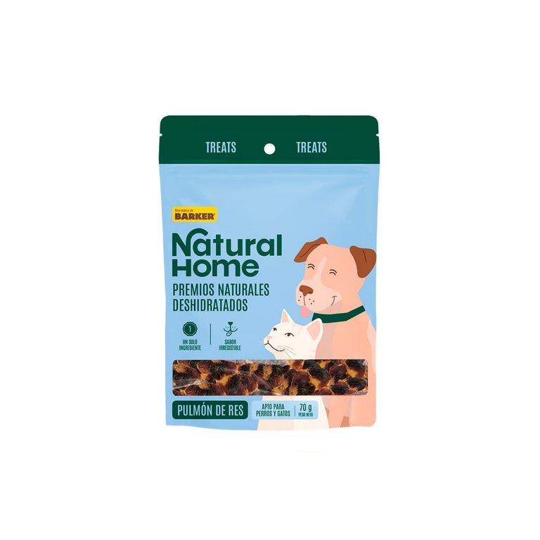 Treats para Mascota Pulmón de Res Natural Home Doypack 70 g