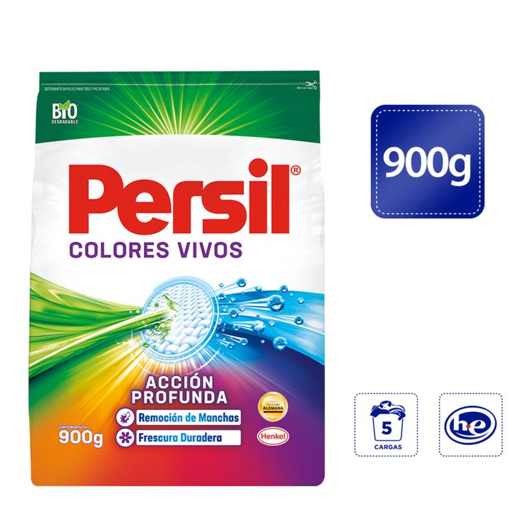 Detergente en Polvo Persil Colores Vivos Bolsa 900 g