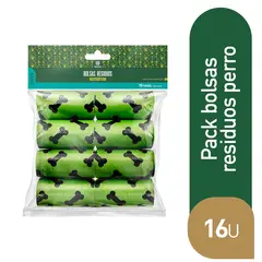 TOTTUS - Bolsas para Residuo de Perro Tottus Pack 16 Rollos