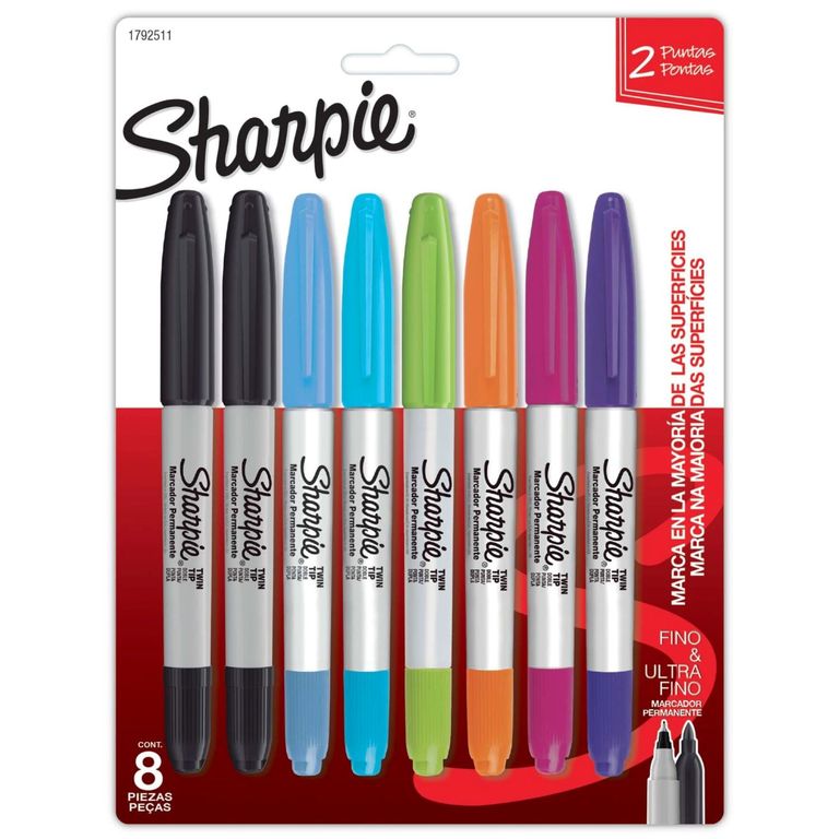 Marcadores Sharpie Doble Punta Surtido x 8 Unidades