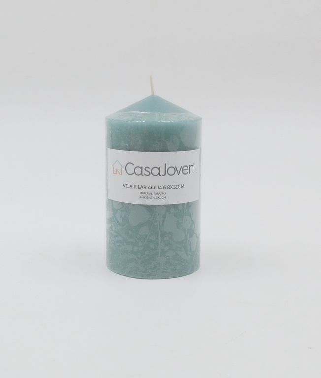Vela Pilar Aqua 6.8 x 12 cm