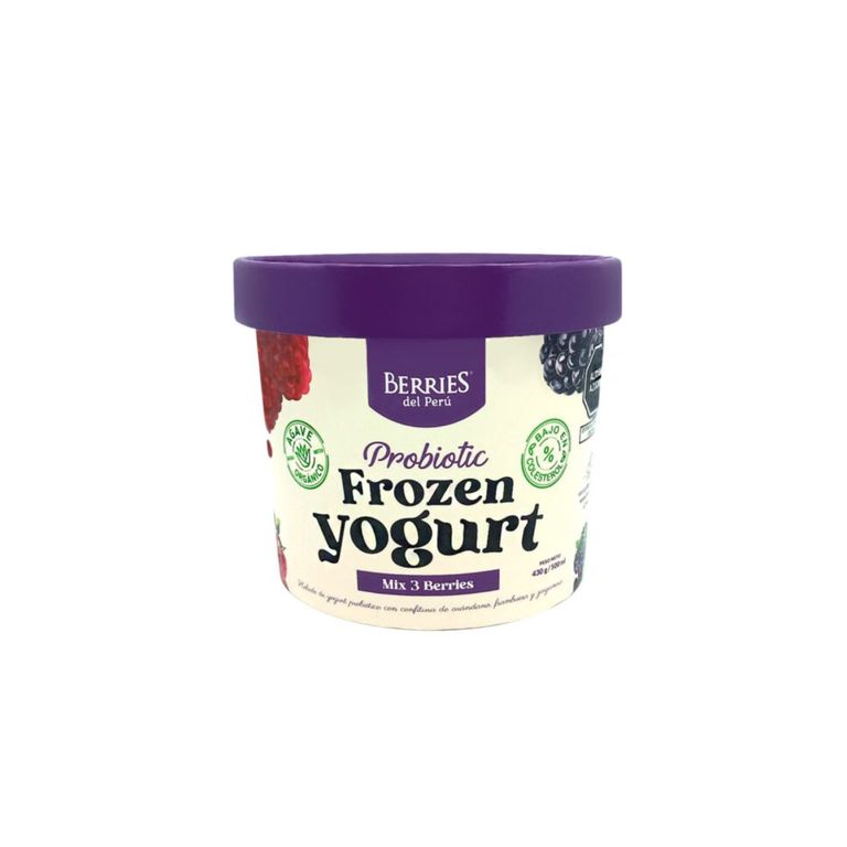 Helado de Yogurt Berries del Perú Mix 3 Berries Pote 500 mL