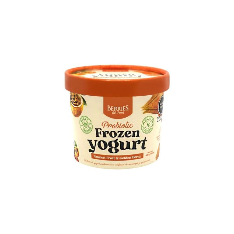 Helado de Yogurt Berries del Perú Maracuyá y Aguaymanto Pote 500 mL