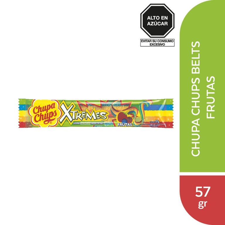 Caramelo Ácido Chupa Chups Xtremes Belts Empaque 57 g