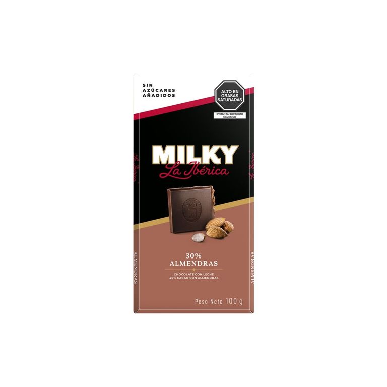 Chocolate La Ibérica Milky Almendra Sin Azúcar Tableta 100 g