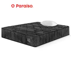PARAISO - Colchon Pocket Max Black 1.5 Plazas +1 Almohada + 1 Protector