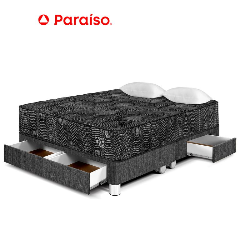 CAMA POCKET MAX BLACK C CAJ QUEEN