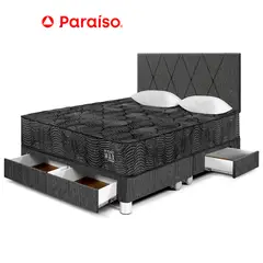 PARAISO - Dormitorio Pocket Max Black C Caj Queen