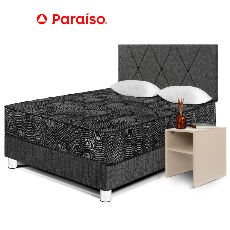 Dormitorio Pocket Max Black 2 Plazas + Velad
