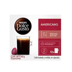 DOLCE GUSTO - Cápsulas de Café Americano Caja 10 Und