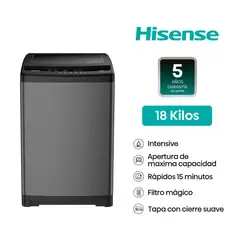 HISENSE - Lavadora Carga Superior Inox 18 Kg