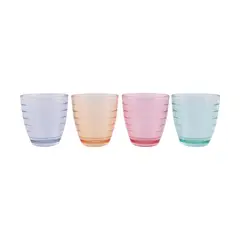 Casa Joven - Set Vasos Básico Colores 4 Piezas