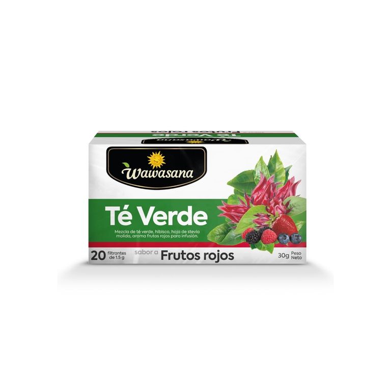 Té Verde Wawasana Frutos Rojos Caja 20 Sobres