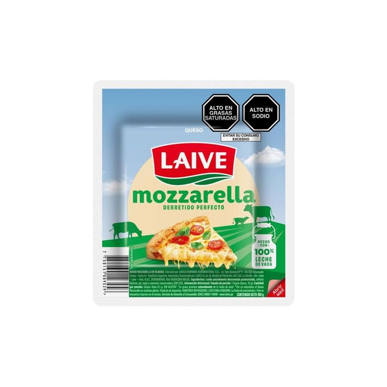 Queso Mozzarella Laive en Tajadas Empaque 180 g