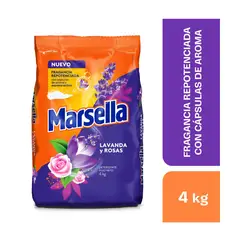 MARSELLA - Detergente en Polvo Lavanda y Rosas Bolsa 4 Kg