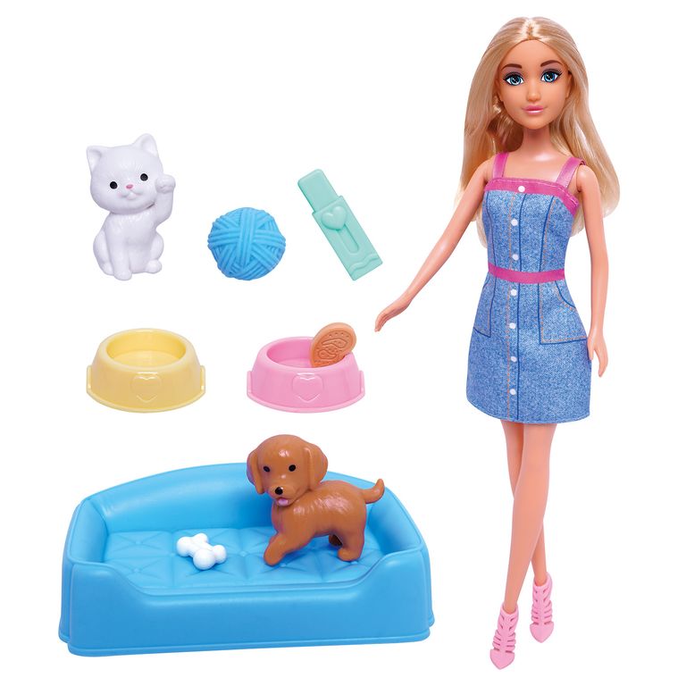 Muñeca Fashion Gato y Perro