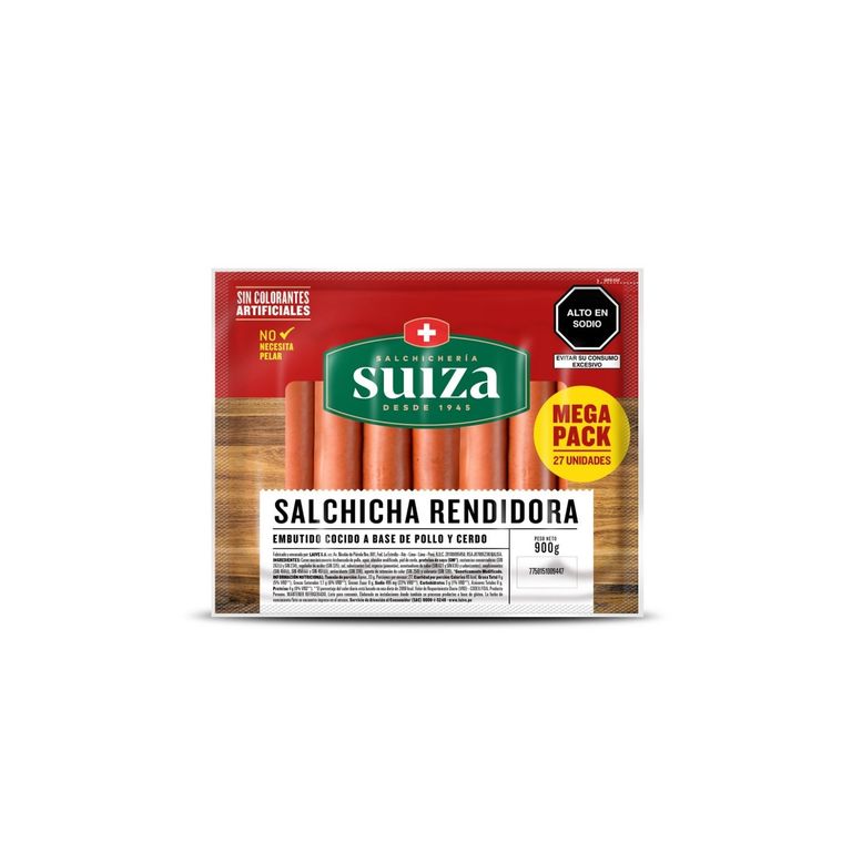 Salchicha Rendidora Familiar Suiza Empaque 900 g