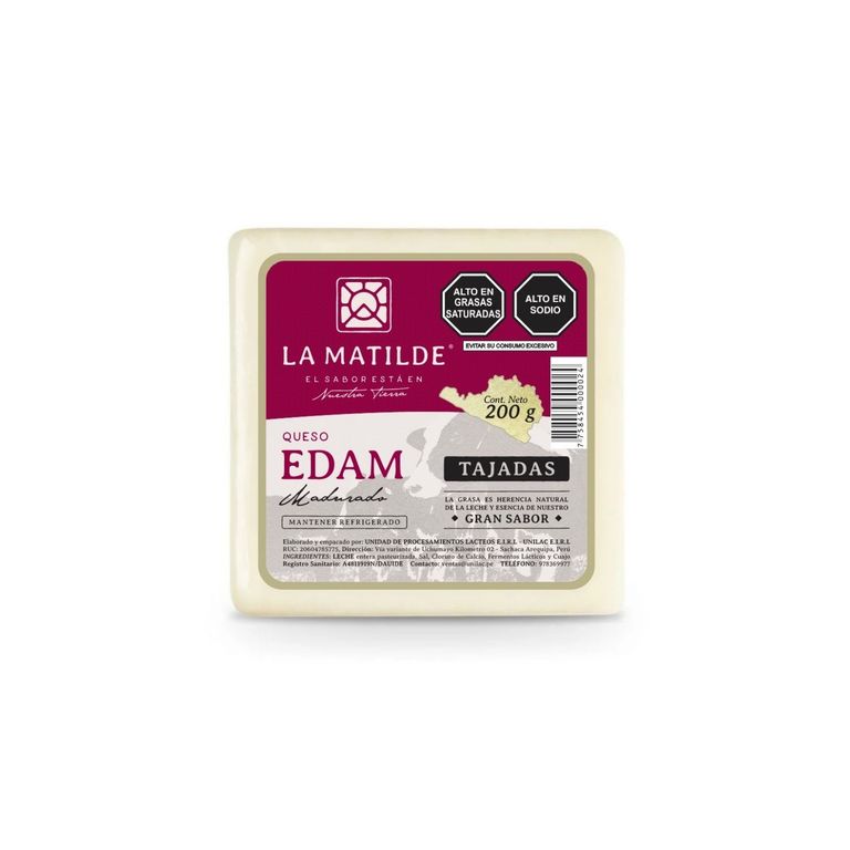 Queso Edam La Matilde Tajado Empaque 200 g