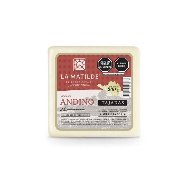 Queso Andino La Matilde Tajado Empaque 200 g