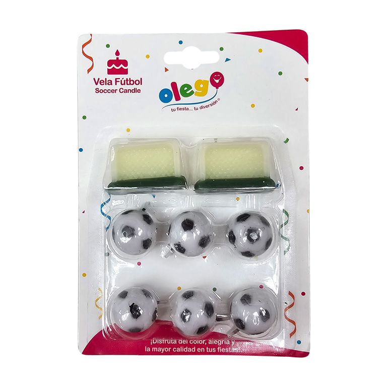 Vela De Cumpleaños Olego Fútbol 8 Unidades