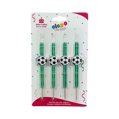 OLEGO - Vela De Cumpleaños Olego Fútbol 4 Unidades