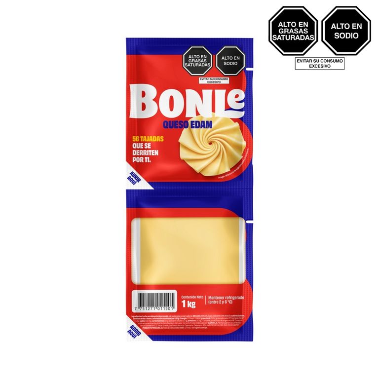 Queso Edam Bonle en Tajadas Empaque 1 Kg