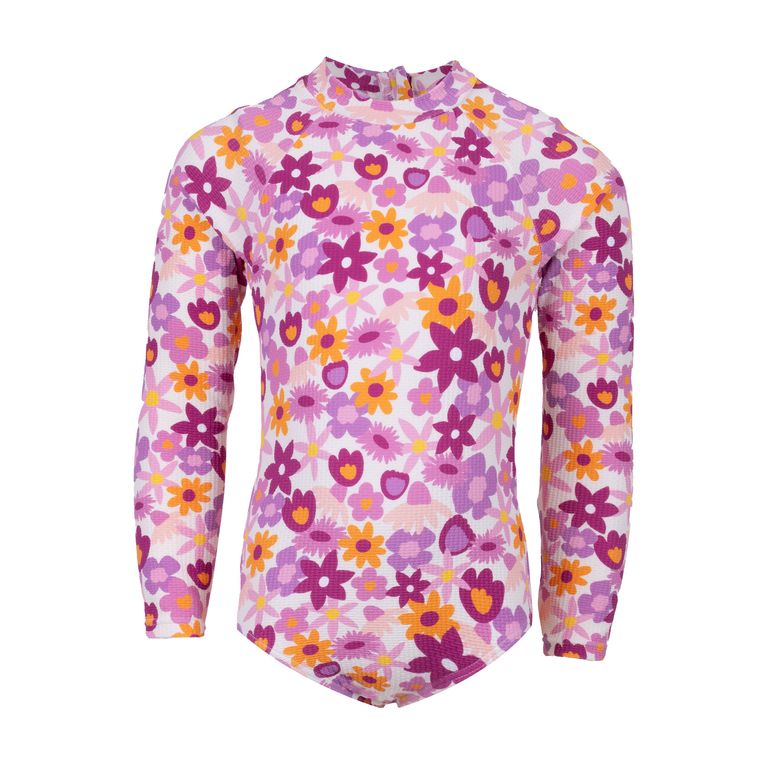 Ropa De Bano Manga Larga Zipper Niña