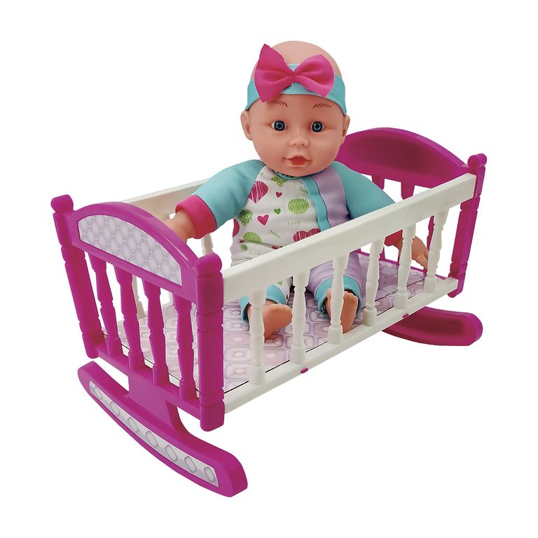 Muñeca con Cuna 28 cm
