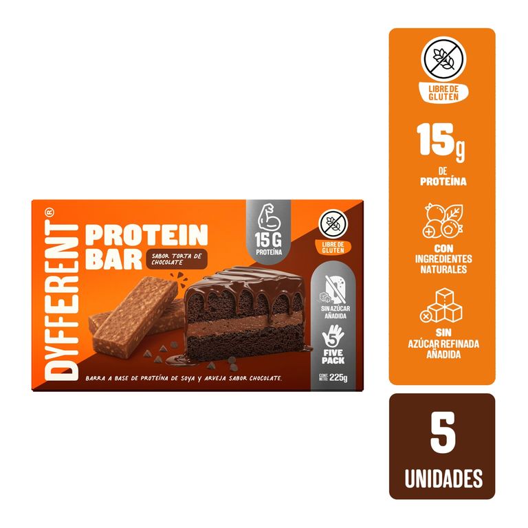 Barra Proteica Dyfferent Sabor Torta Chocolate Caja 225 g