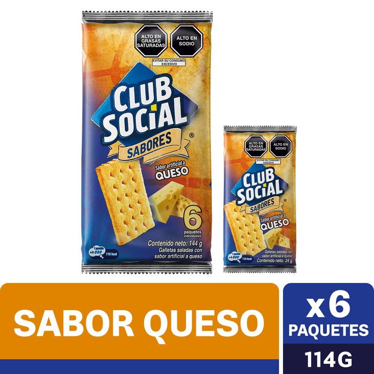 Galleta Club Social Queso Sixpack 144 g